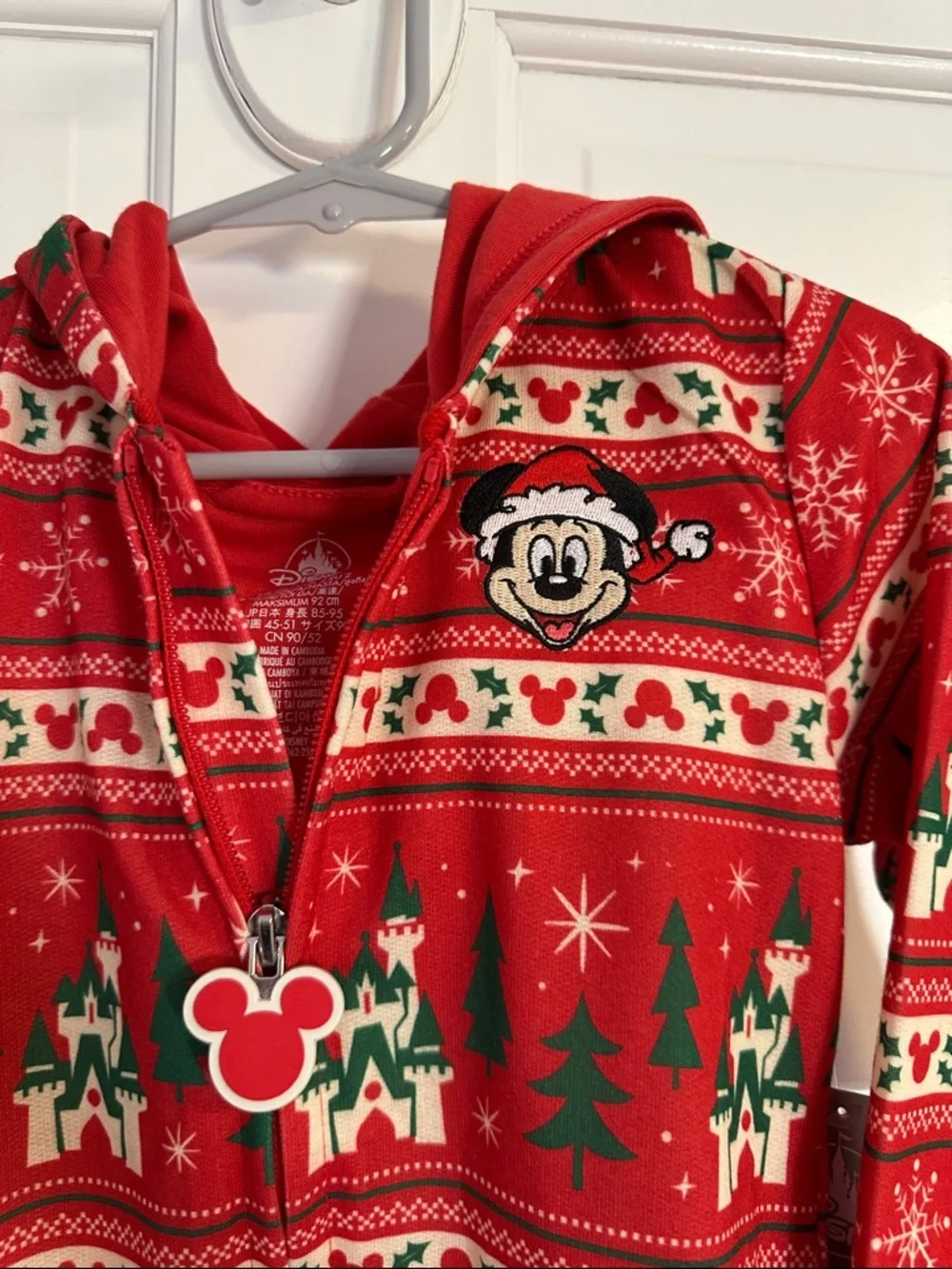 Disney Mickey Mouse Holiday Icon Kids One-Piece Pajamas NWT Never Worn